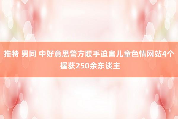 推特 男同 中好意思警方联手迫害儿童色情网站4个 握获250余东谈主